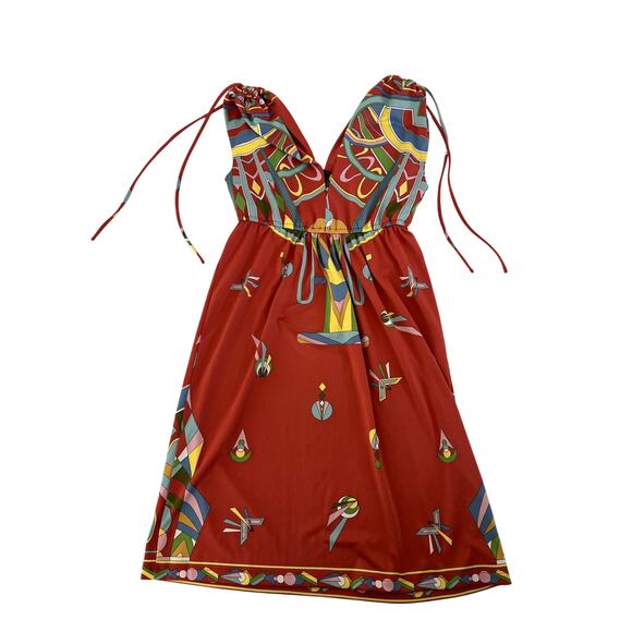 NWT CHEQUER Bloomingdales Multicolor Summertime Mini Dress Womens Size 6 - Picture 2 of 16